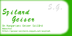 szilard geiser business card